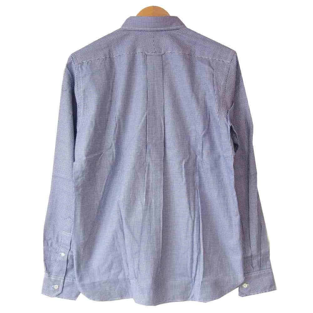 COMME des GARCONS HOMME コムデギャルソンオム AD2012 HJ-B005 千鳥格子 長袖 シャツ 青×白 M【美品】【中古】