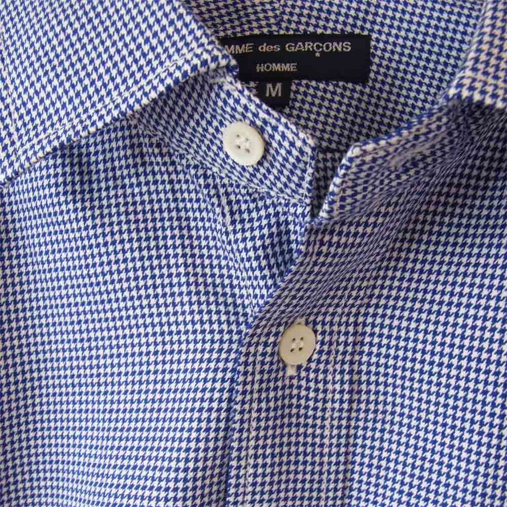 COMME des GARCONS HOMME コムデギャルソンオム AD2012 HJ-B005 千鳥格子 長袖 シャツ 青×白 M【美品】【中古】