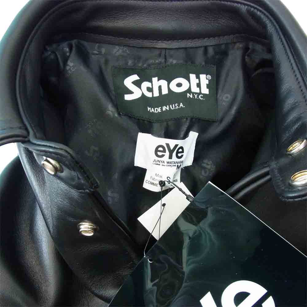 JUNYA WATANABE COMME des GARCONS MAN ジュンヤワタナベコムデギャルソンマン WA-J901 Schott ショット USA製 Leather Jacket レザー ジャケット ブラック系 S【新古品】【未使用】【中古】