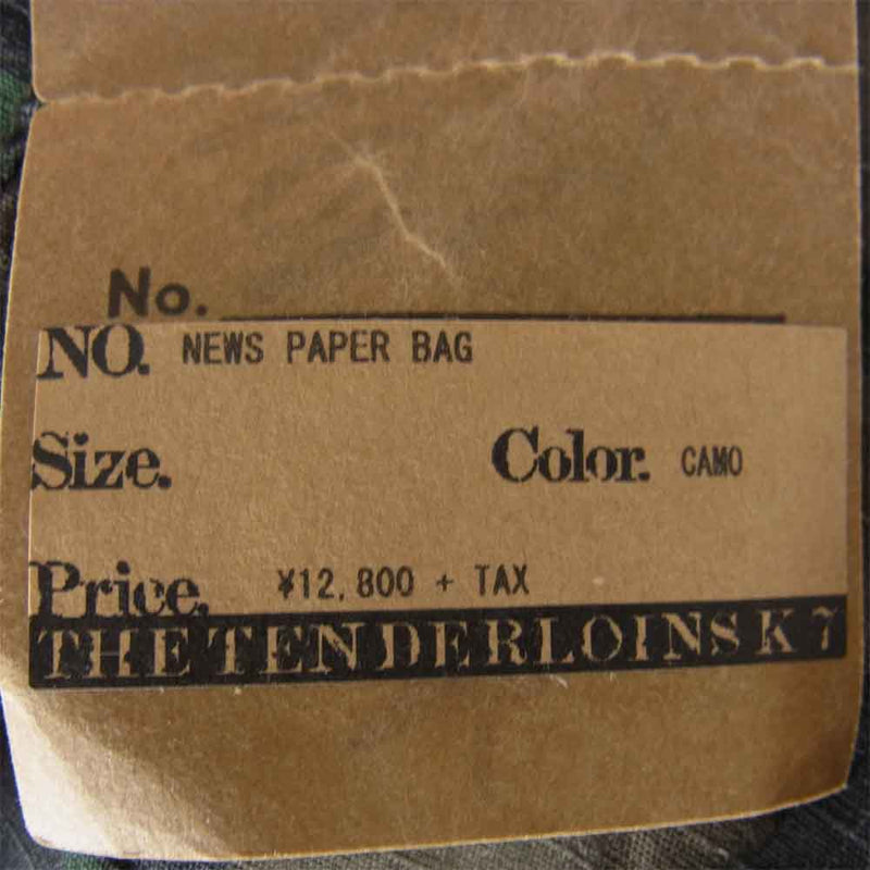 TENDERLOIN テンダーロイン 21SS NEWS PAPER BAG ニュースペーパー ショルダー バッグ カーキ系【極上美品】【中古】