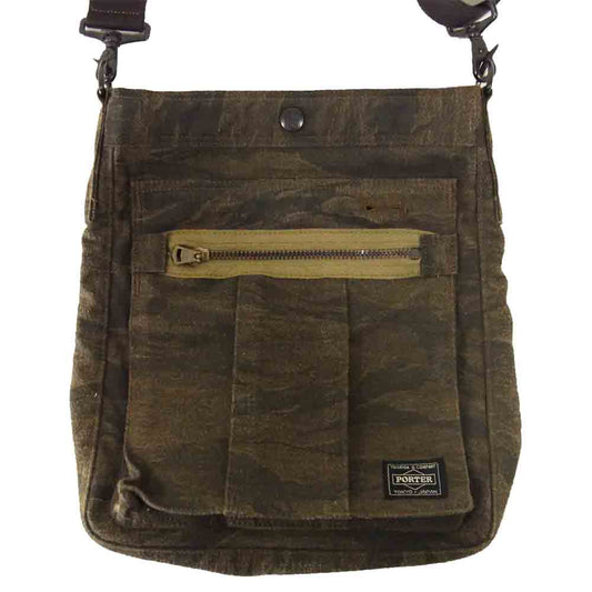 PORTER ポーター 10周年 カモフラ ショルダー バッグ カーキ系【中古】