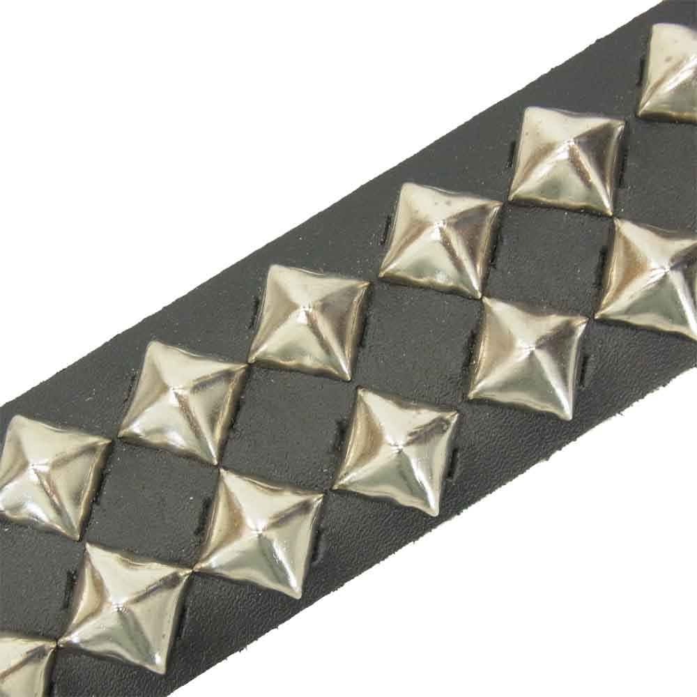 ウェンディーズ 英国製 スタッズ レザー ベルト ブラック系【中古】