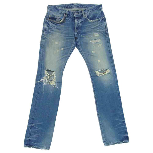 HYSTERIC GLAMOUR ヒステリックグラマー 0213AP08 SP加工 スタッズ クラッシュ デニム パンツ インディゴブルー系 30【中古】