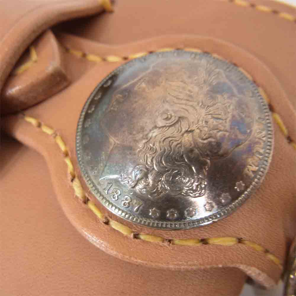 オールドコインカンパニースピリタス フェザー付き レザー ロングウォレット レザー ウォレットチェーン ライトブラウン系 記載なし【中古】