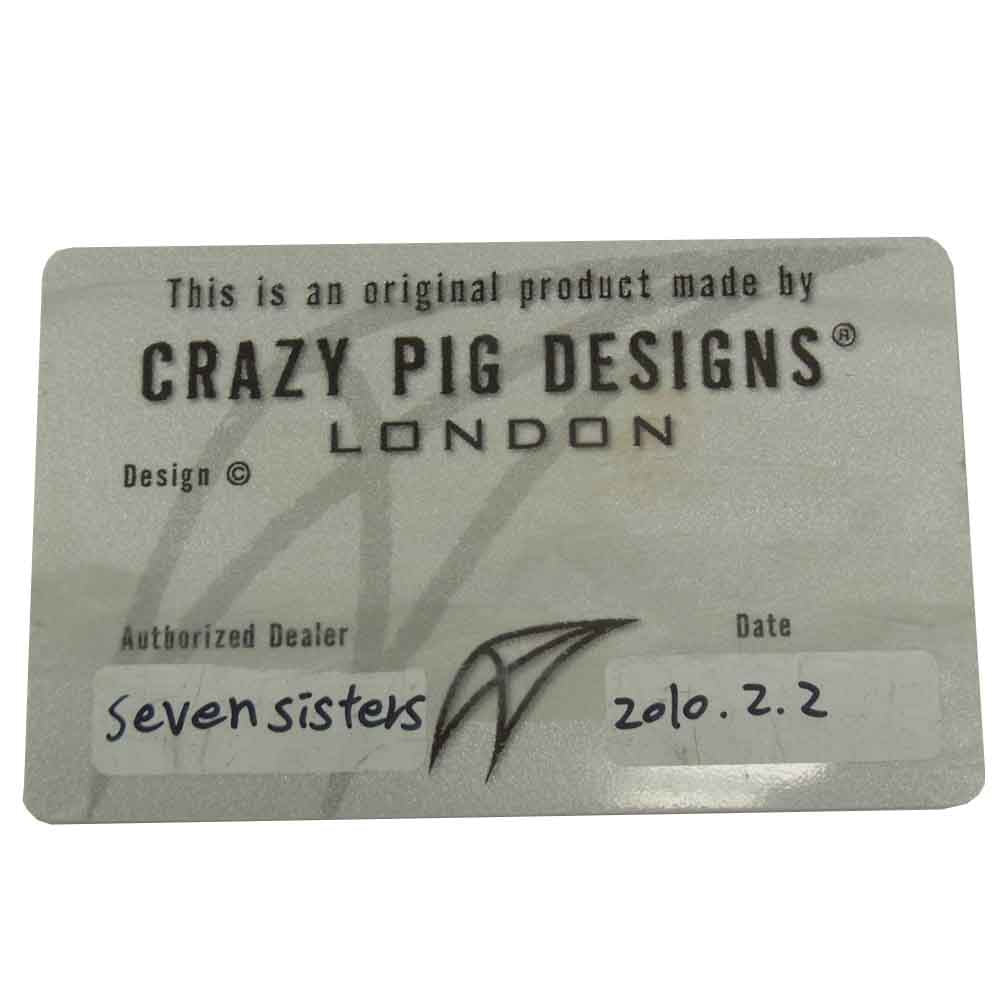 CRAZY PIG クレイジーピッグ スカル リンク ブレスレット  シルバー系 全長約20cm【中古】