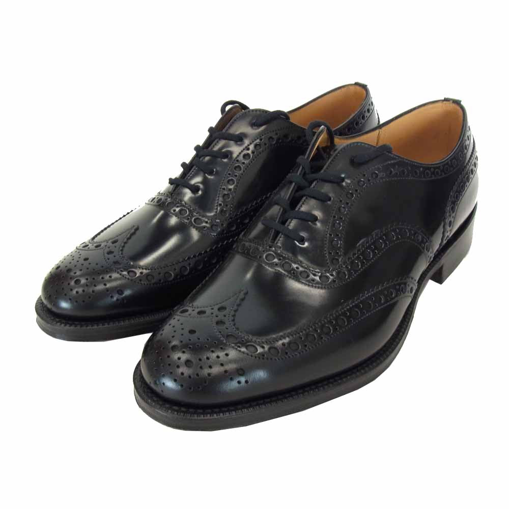 CHURCH'S チャーチ CRC-92300-00 BURWOOD バーウッド ウィングチップ パンチド シューズ ブラック系 7【新古品】【未使用】【中古】
