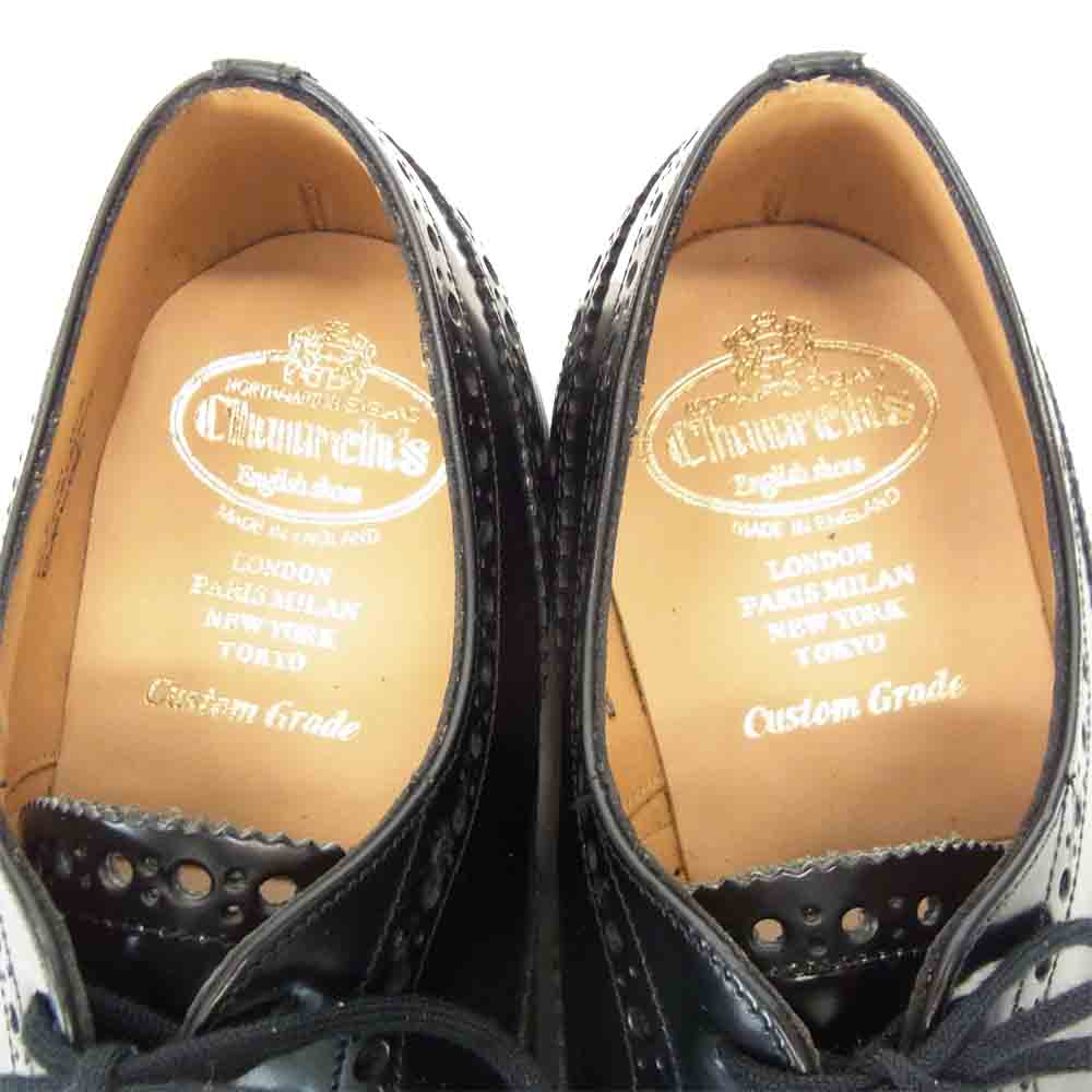 CHURCH'S チャーチ CRC-92300-00 BURWOOD バーウッド ウィングチップ パンチド シューズ ブラック系 7【新古品】【未使用】【中古】