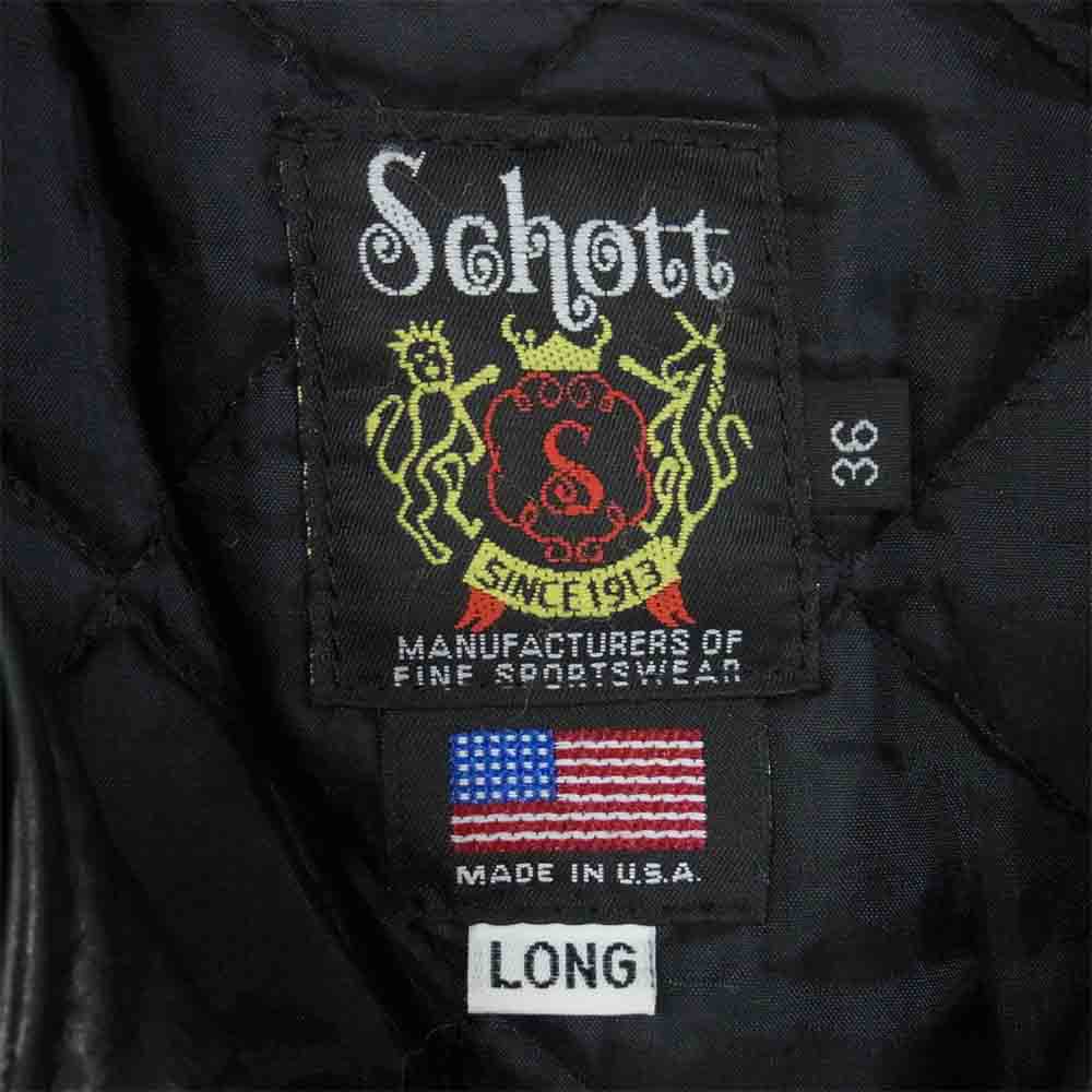 schott ショット 7164 USA製 カウハイド 牛革 ワンスター ダブルライダース ジャケット ブラック系 36【中古】