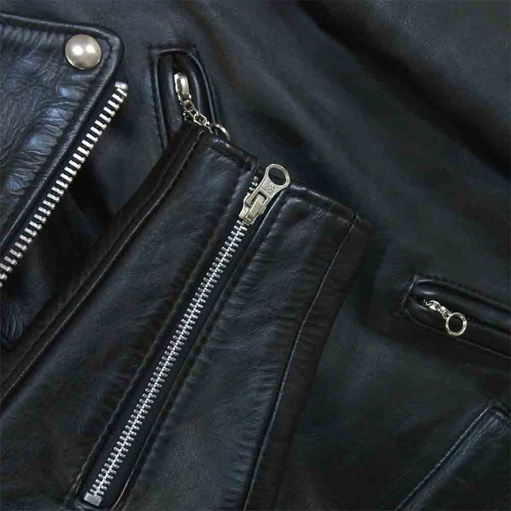 schott ショット 7164 USA製 カウハイド 牛革 ワンスター ダブルライダース ジャケット ブラック系 36【中古】