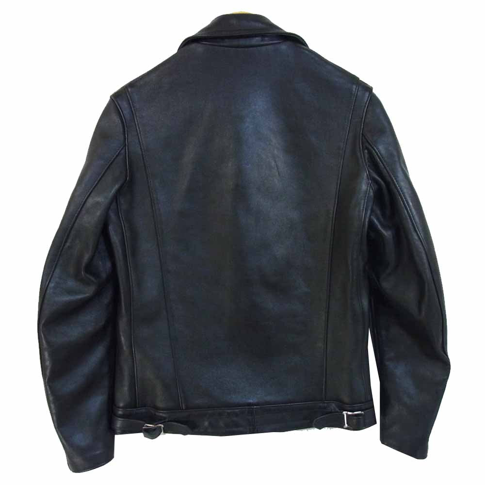 ジェームスグロース 英国製 マニラ 牛革 カウハイド レザー ダブルライダース ジャケット ブラック系 36【美品】【中古】