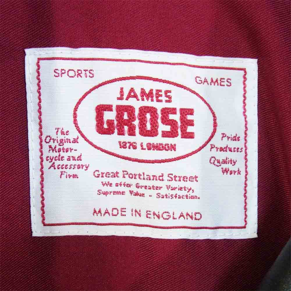 ジェームスグロース 英国製 マニラ 牛革 カウハイド レザー ダブルライダース ジャケット ブラック系 36【美品】【中古】