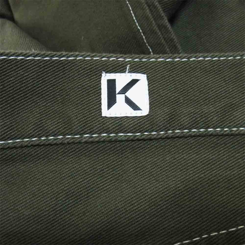 カイコ 18SS KAIKO-18-068 STITCH TWILL PANTS スティッチ ツイル コットン パンツ カーキ系 1【中古】
