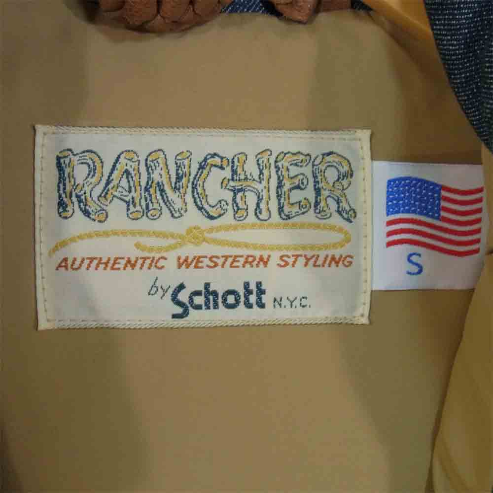 schott ショット 3191020 RANCHER レザーヨーク  2Way デニム ダウン ジャケット インディゴブルー系 S【中古】