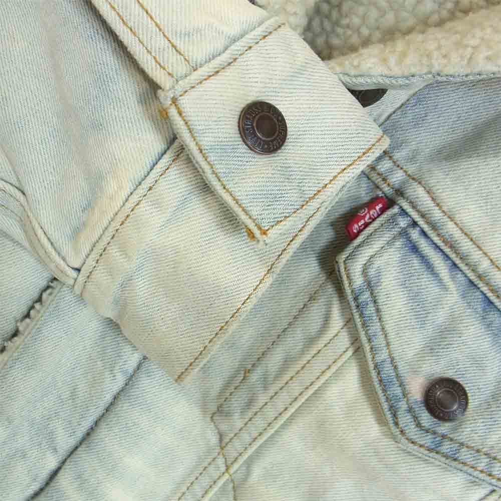 Supreme シュプリーム 16AW 29508-0000 Levis リーバイス Bleached Sherpa Trucker Jacket ボア デニム ジャケット ブルー系 S【中古】