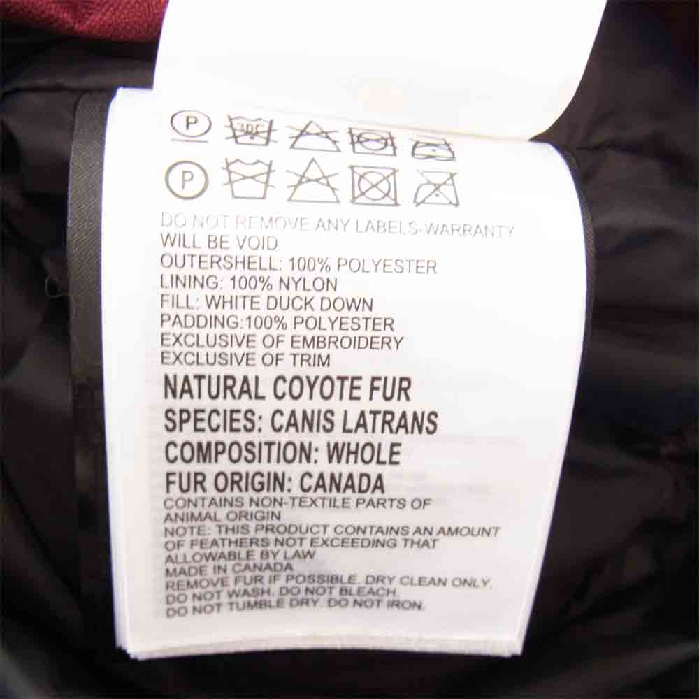 CANADA GOOSE カナダグース 3481JMB 国内正規品 EDIFICE エディフィス 別注 CRESTON クレストン ダウン ジャケット ワインレッド系 S【美品】【中古】
