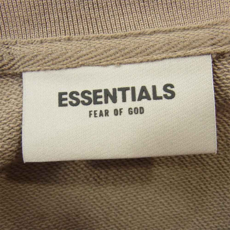 FEAR OF GOD フィアオブゴッド Essentials エッセンシャルズ ブラック ロゴ ロング スリーブ ポロシャツ ブラウン系 L【美品】【中古】