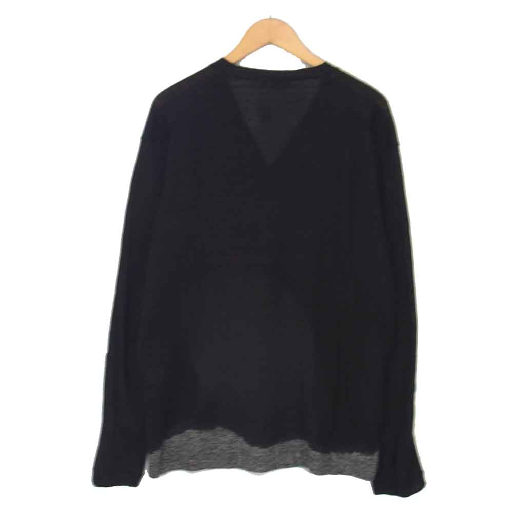 Yohji Yamamoto ヨウジヤマモト HN-K76-370 POUR HOMME プールオム 抜染製品染め リネン カーディガン ブラック系 3【中古】