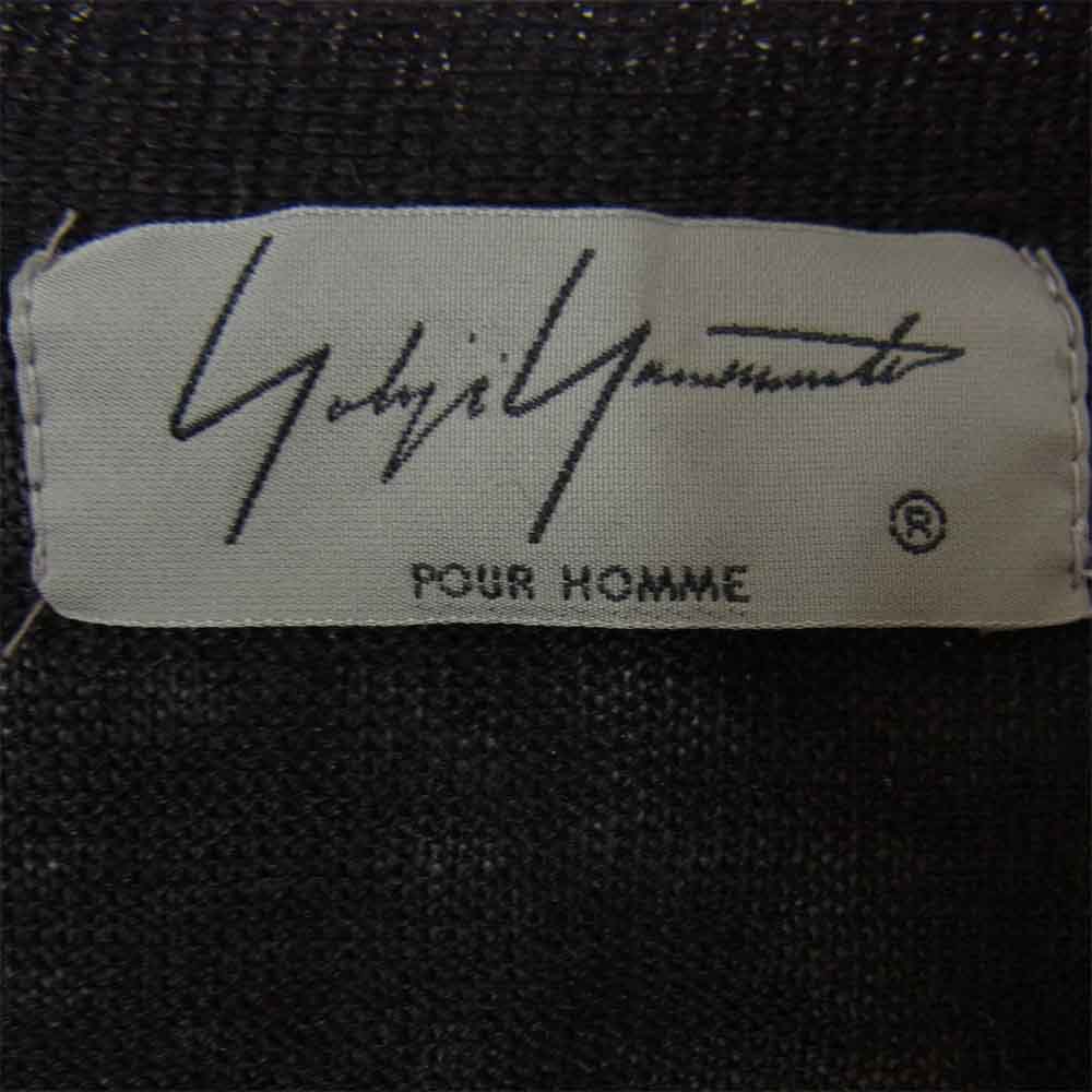 Yohji Yamamoto ヨウジヤマモト HN-K76-370 POUR HOMME プールオム 抜染製品染め リネン カーディガン ブラック系 3【中古】