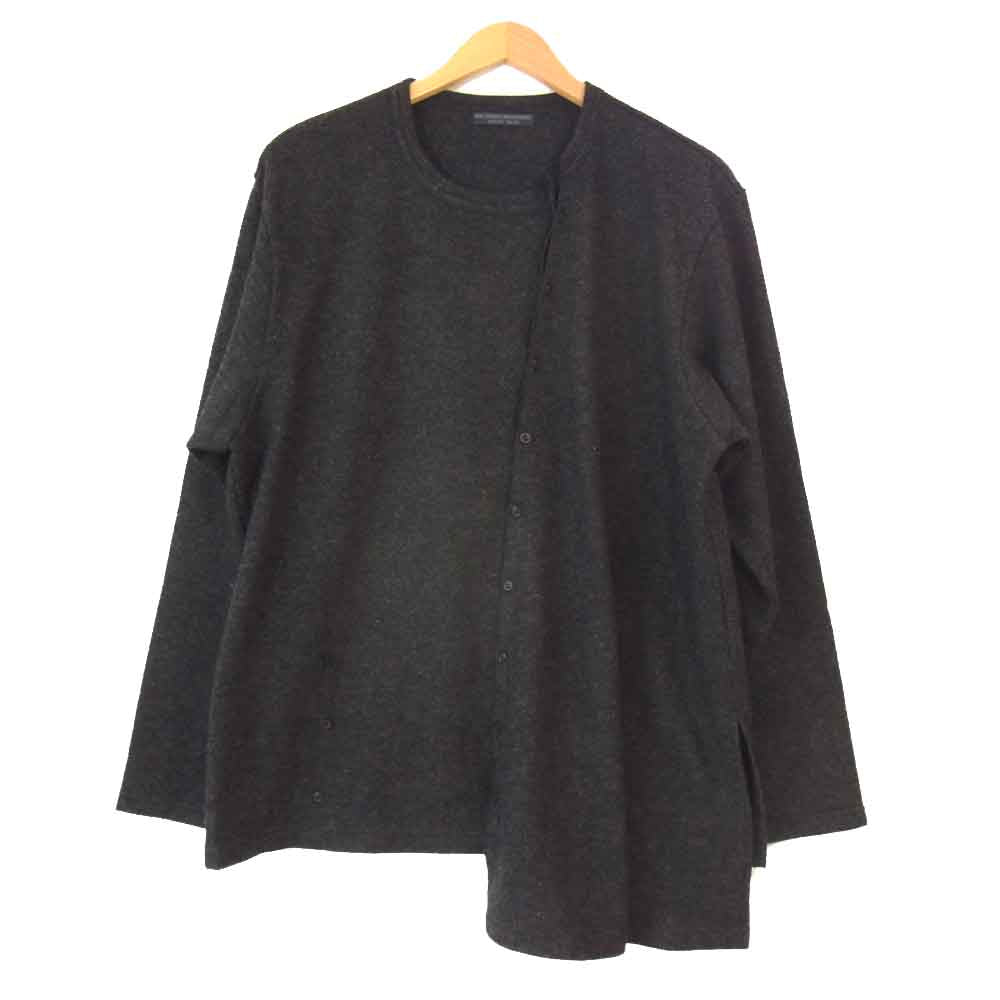 Yohji Yamamoto ヨウジヤマモト HR-T65-172 REGULATION MEN レギュレーション メン SOFT WOOL SLANT PANEL LONG SLEEVES ロングスリーブ グレー系 3【美品】【中古】