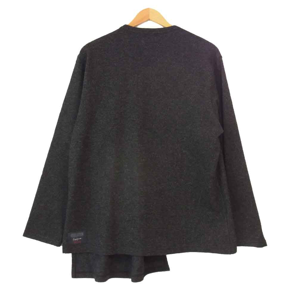 Yohji Yamamoto ヨウジヤマモト HR-T65-172 REGULATION MEN レギュレーション メン SOFT WOOL SLANT PANEL LONG SLEEVES ロングスリーブ グレー系 3【美品】【中古】