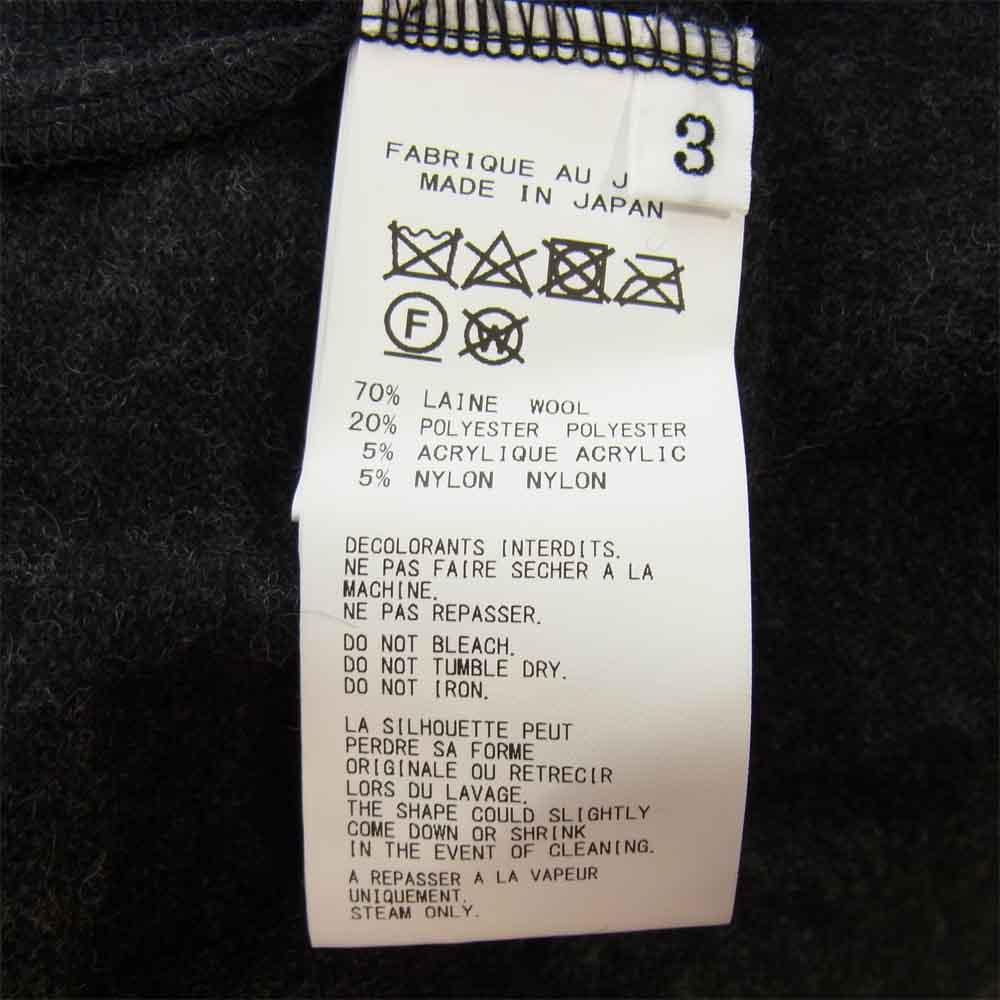 Yohji Yamamoto ヨウジヤマモト HR-T65-172 REGULATION MEN レギュレーション メン SOFT WOOL SLANT PANEL LONG SLEEVES ロングスリーブ グレー系 3【美品】【中古】