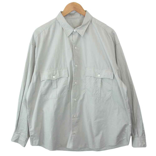 PORTER CLASSIC ポータークラシック ROLL UP SHIRT SHIJIRA STRIPE ロールアップ シジラ ストライプ シャツ グレー系 XL【中古】