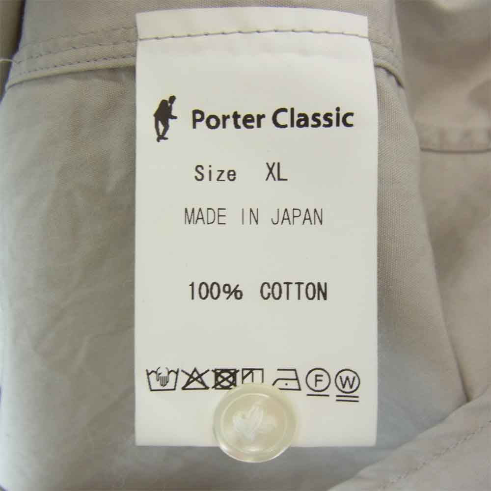 PORTER CLASSIC ポータークラシック ROLL UP SHIRT SHIJIRA STRIPE ロールアップ シジラ ストライプ シャツ グレー系 XL【中古】