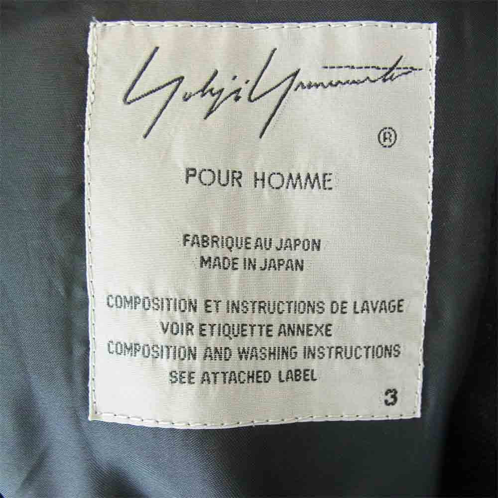 Yohji Yamamoto ヨウジヤマモト HV-J17-193 POUR HOMME プールオム ソフトウールツイル 2B テーラードジャケット ブラック系 3【中古】