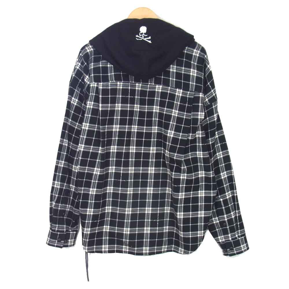 mastermind JAPAN マスターマインドジャパン 20AW MW20S05-SH005-007 hooded checked cotton shirt コットン シャツ ブラック系 S【中古】