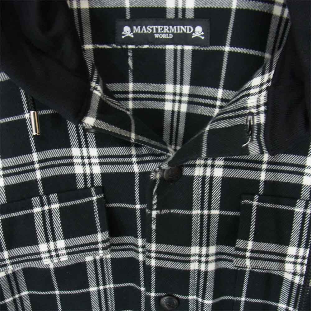 mastermind JAPAN マスターマインドジャパン 20AW MW20S05-SH005-007 hooded checked cotton shirt コットン シャツ ブラック系 S【中古】