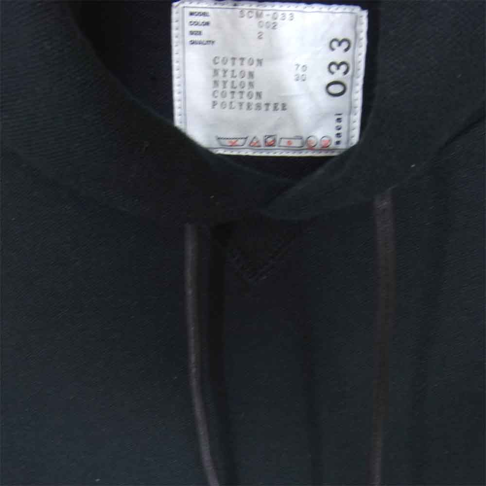 Sacai サカイ SCM-033 Sponge Sweat x MA-1 Hoodie フーディー スウェット ブラック系 2【美品】【中古】