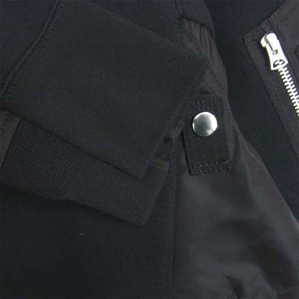 Sacai サカイ SCM-033 Sponge Sweat x MA-1 Hoodie フーディー スウェット ブラック系 2【美品】【中古】