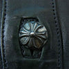 CHROME HEARTS クロムハーツ（原本無） フレアニー クロスボタン レザー シャツ ブラック系 M【中古】