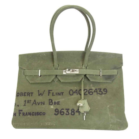 レディメイド Travel Bag M トラベルバッグ バーキン型40 ハンドバッグ グリーン系 横幅約42cm【極上美品】【中古】