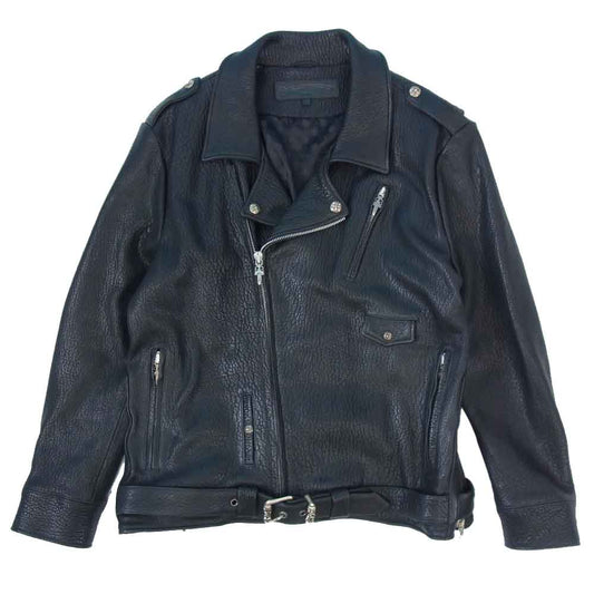 CHROME HEARTS クロムハーツ（原本無） SLUFF LTHR VJ ダガー ジップ ダブル ライダース ジャケット ブラック系 XL【美品】【中古】