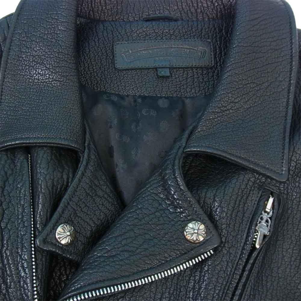 CHROME HEARTS クロムハーツ（原本無） SLUFF LTHR VJ ダガー ジップ ダブル ライダース ジャケット ブラック系 XL【美品】【中古】