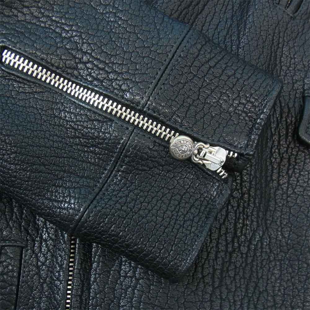 CHROME HEARTS クロムハーツ（原本無） SLUFF LTHR VJ ダガー ジップ ダブル ライダース ジャケット ブラック系 XL【美品】【中古】