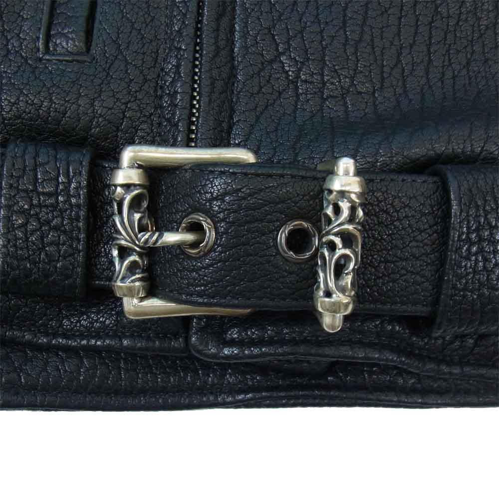 CHROME HEARTS クロムハーツ（原本無） SLUFF LTHR VJ ダガー ジップ ダブル ライダース ジャケット ブラック系 XL【美品】【中古】
