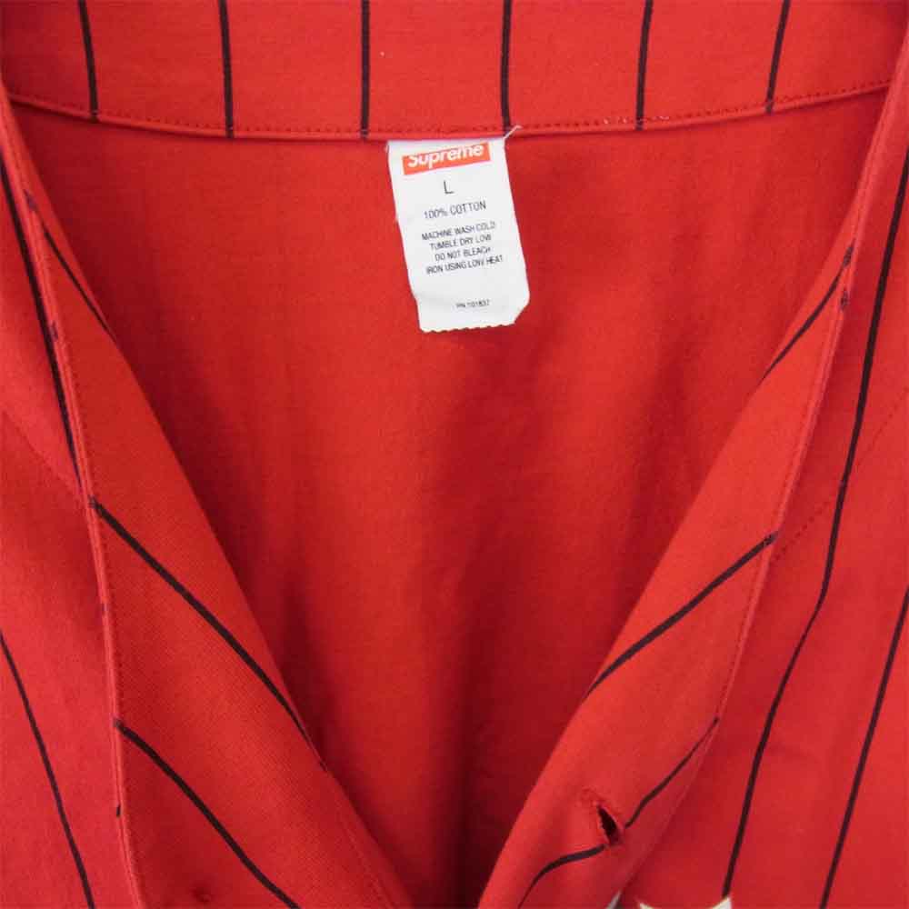 Supreme シュプリーム 19AW LOVE HATE BASEBALL JERSEY ベースボールシャツ レッド系 L【中古】