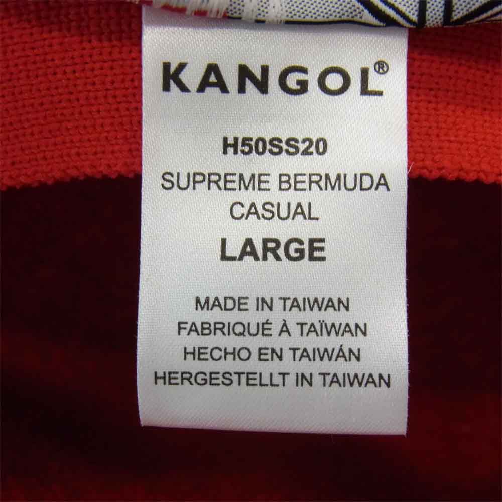 Supreme シュプリーム 20SS H50SS20 ｘ KANGOL カンゴール BERMUDA CASUAL HAT バルミューダ カジュアル ハット レッド系 ホワイト系 L【新古品】【未使用】【中古】