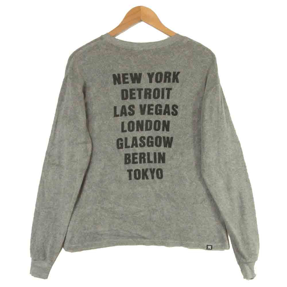 HYSTERIC GLAMOUR ヒステリックグラマー 02181CL05 HYS ALIVE リブ付 パイル 長袖 Tシャツ グレー系 XS【中古】