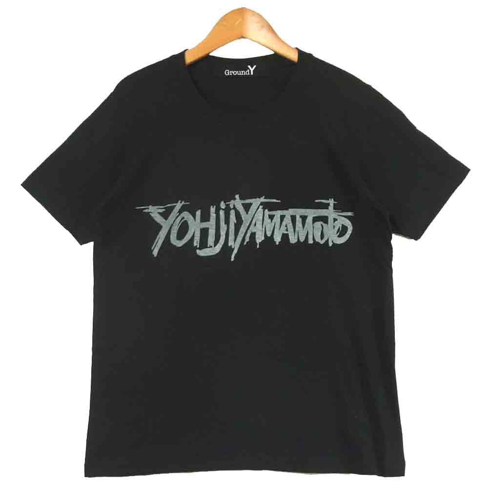 Yohji Yamamoto ヨウジヤマモト GD-T31-070 グラフィック ロゴ プリント 半袖 Tシャツ ブラック系 1【美品】【中古】
