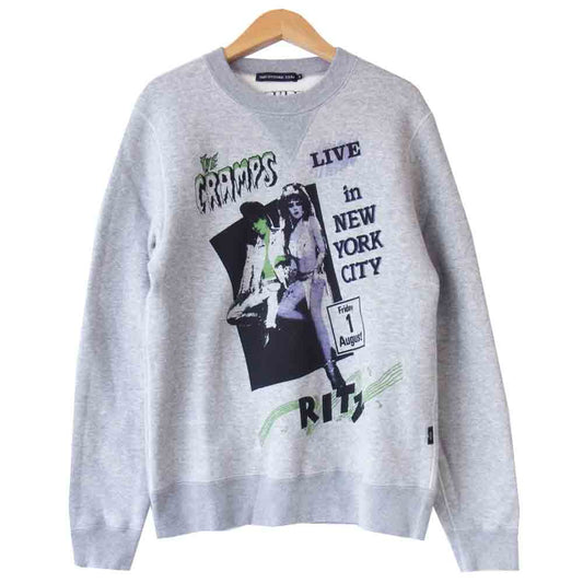 HYSTERIC GLAMOUR ヒステリックグラマー 0663CS01 CR/LIVE IN NYC pt SW クランプス プリント スウェット グレー グレー系 S【中古】