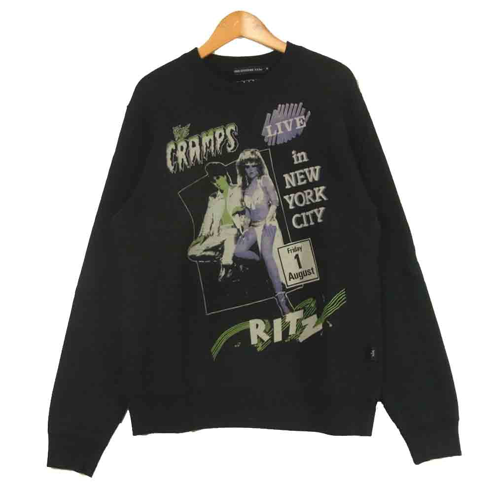 HYSTERIC GLAMOUR ヒステリックグラマー 0663CS01 CR/LIVE IN NYC pt SW クランプス プリント スウェット ブラック系 S【中古】