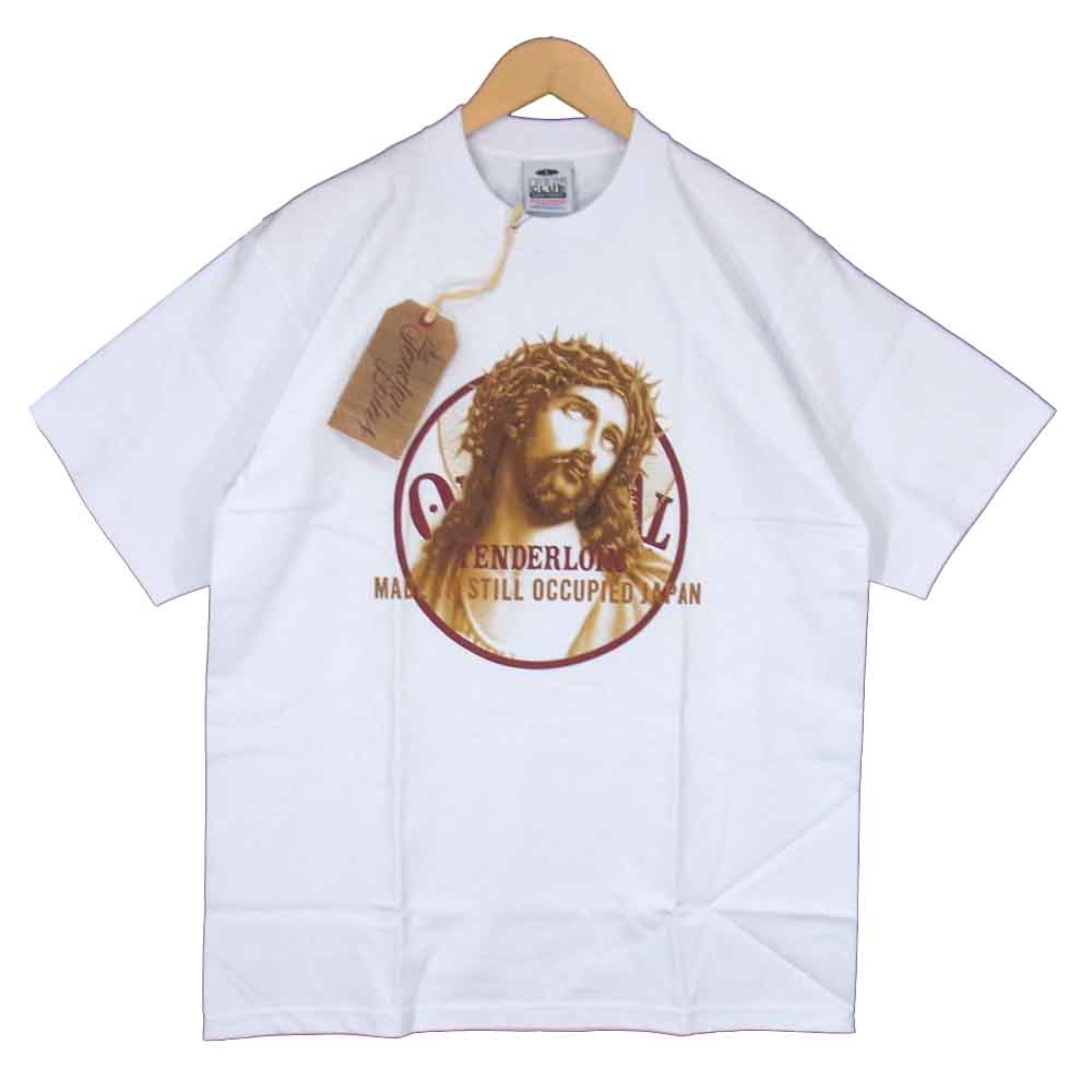 TENDERLOIN テンダーロイン T-TEE JC プリント 半袖 Tシャツ ホワイト系 L【新古品】【未使用】【中古】