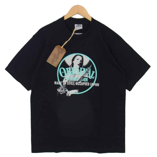 TENDERLOIN テンダーロイン T-TEE GG プリント 半袖 Tシャツ ブラック系 L【新古品】【未使用】【中古】