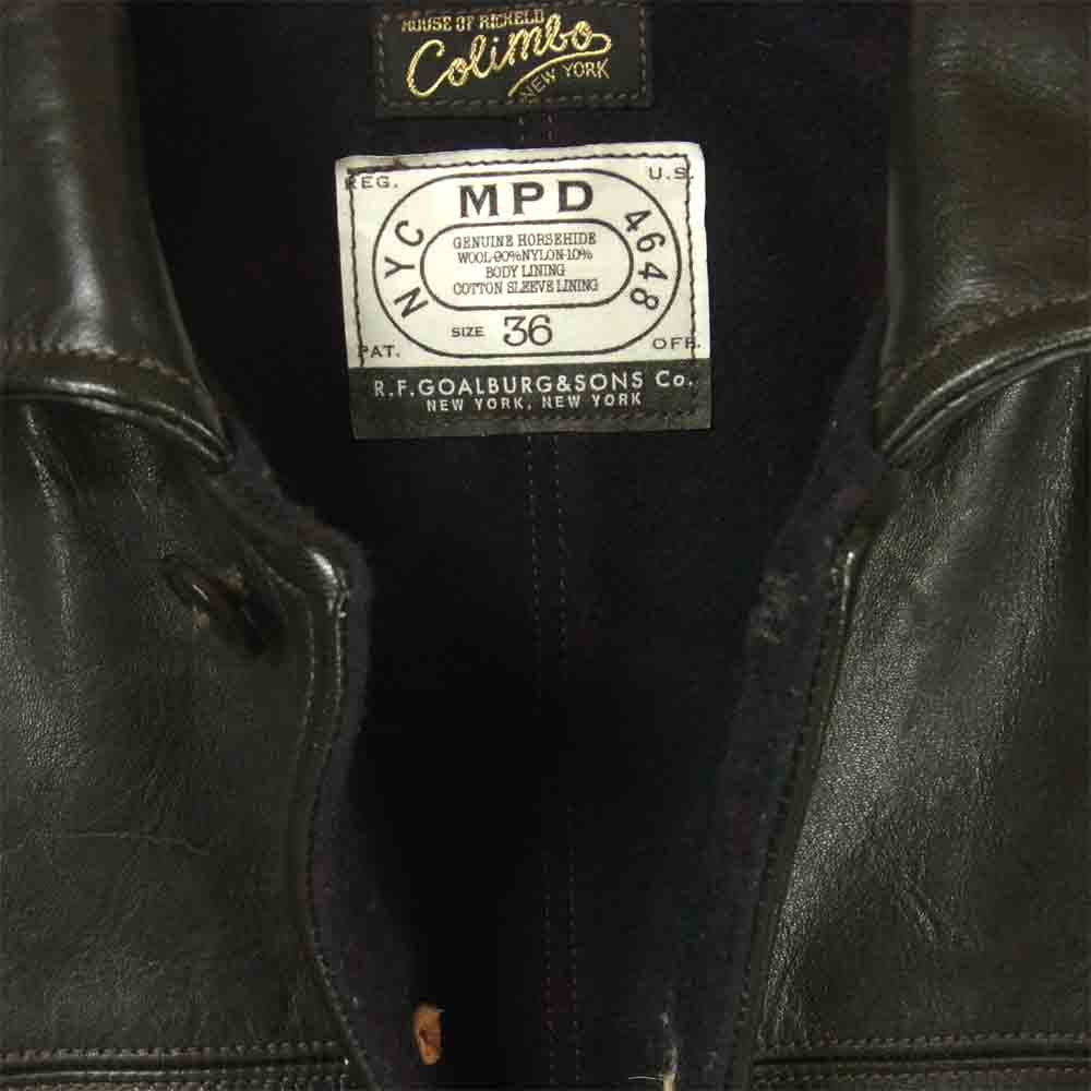 コリンボ ZT-0145 ORIGINAL STOCKMANS COAT オリジナル ストックマンズ コート ホースハイド ジャケット ブラック系 36【中古】