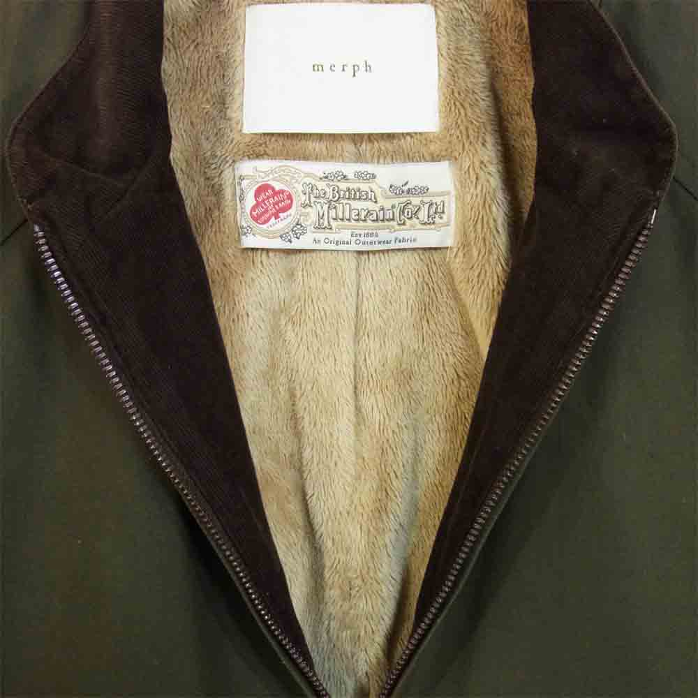 メルフ mr1069 The British Millerain 裏ボア フリース オイルドコットン ジャケット オリーブ系 3【中古】
