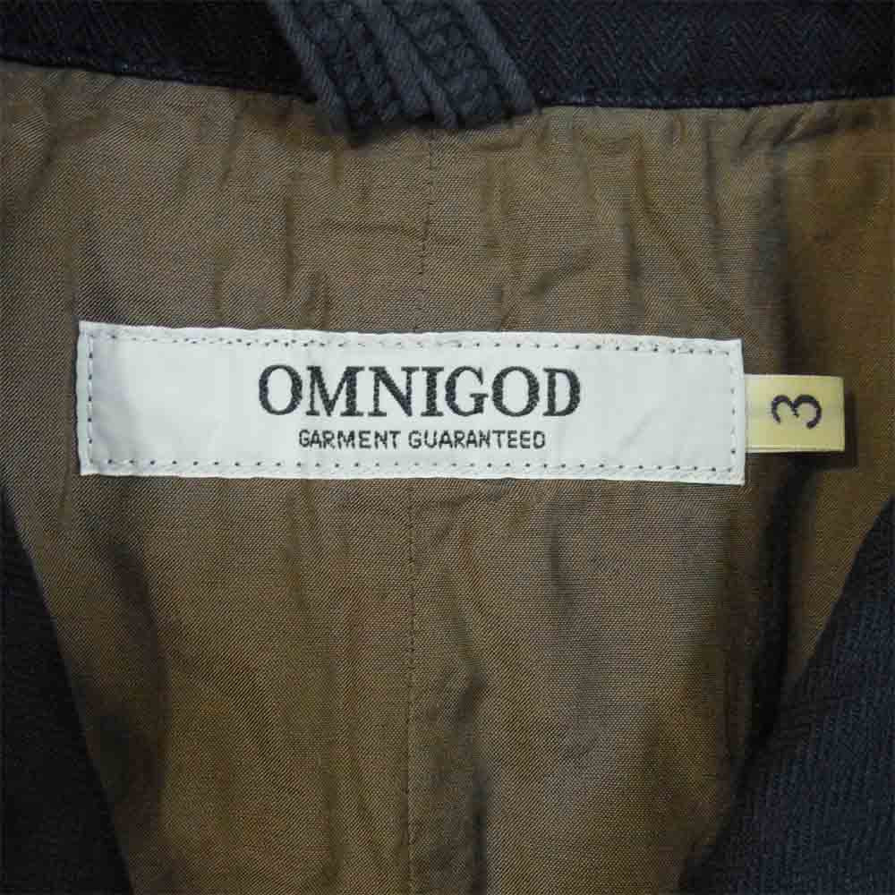 OMNIGOD オムニゴッド 58-0218S2983 インディゴ ヘリンボーン エンジニア ジャケット ダークネイビー系 3【新古品】【未使用】【中古】
