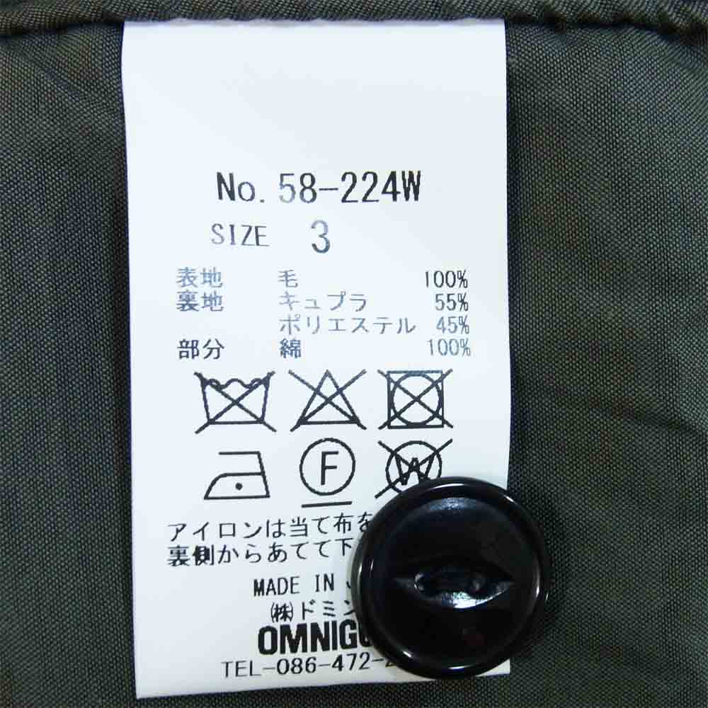 OMNIGOD オムニゴッド 58-0224W アブラハムムーン ストアーズ カバーオール オリーブ系 3【新古品】【未使用】【中古】